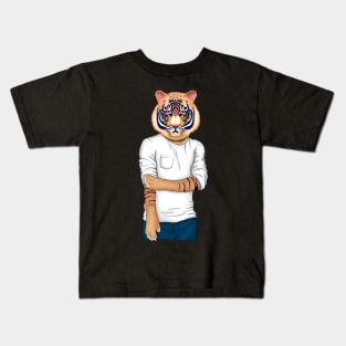 Man tiger head be like a tiger Kids T-Shirt